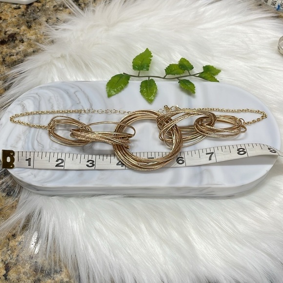 Inc International Concept Gold Statement Circle Necklace - Picture 8 of 12